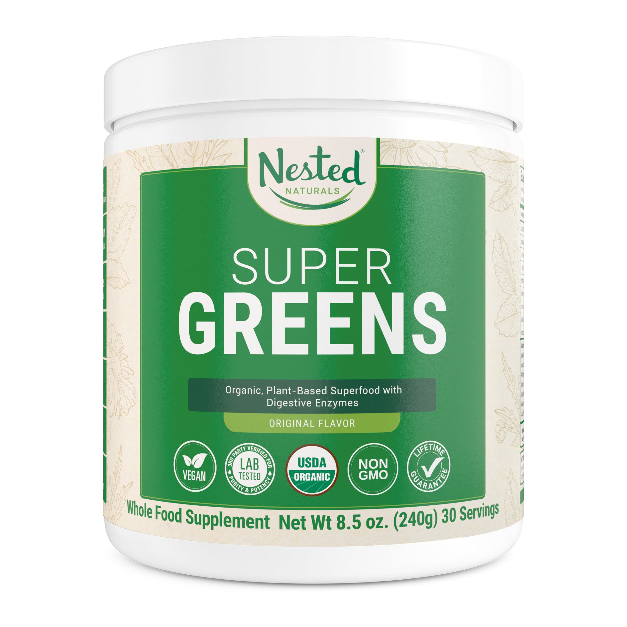 Woodlawn Avenue Greens Superfood Powder, Organic Super Greens Smoothie Mix, Fruit + Veggie Superfood Powder